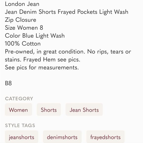 London Jean frayed denim shorts for Victoria's Secret sz 8 - Picture 2 of 11